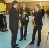 De gauche à droite les saxophonistes Fernando DA SILVA, Antonio MARECO et Daphné PAVOT